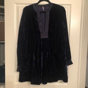 Free People Dresses - Free People Choose Me Velvet Mini - in Navy Free People Dresses - Free People Choose Me Velvet Mini - in Navy
